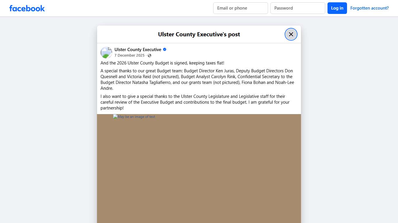 And the 2026 Ulster County... - Ulster County Executive | Facebook