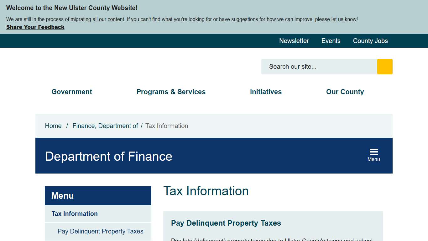 Tax Information - Ulster County